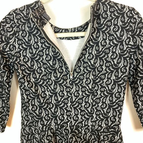 J. Crew Black Lace Peplum Top Size XXS - Picture 5 of 7